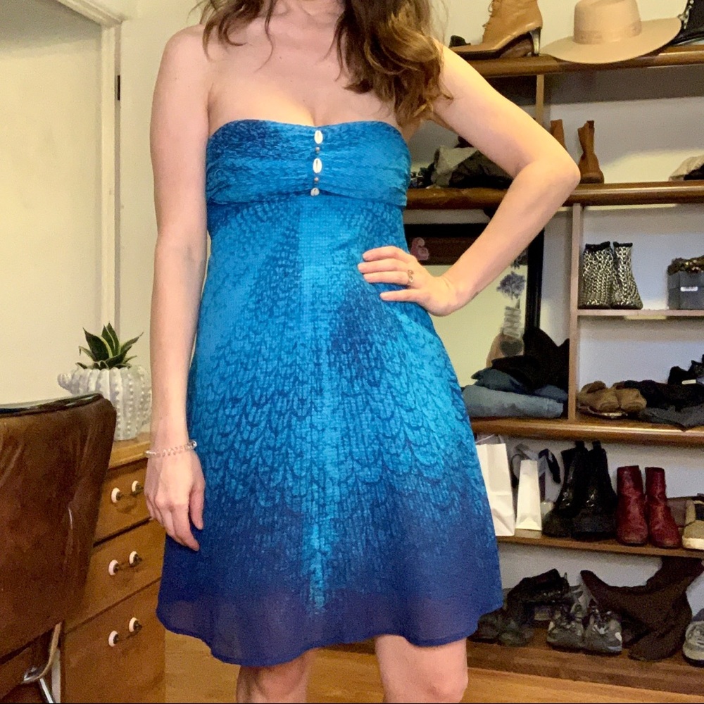 Free People Strapless flowy Dress with Shells